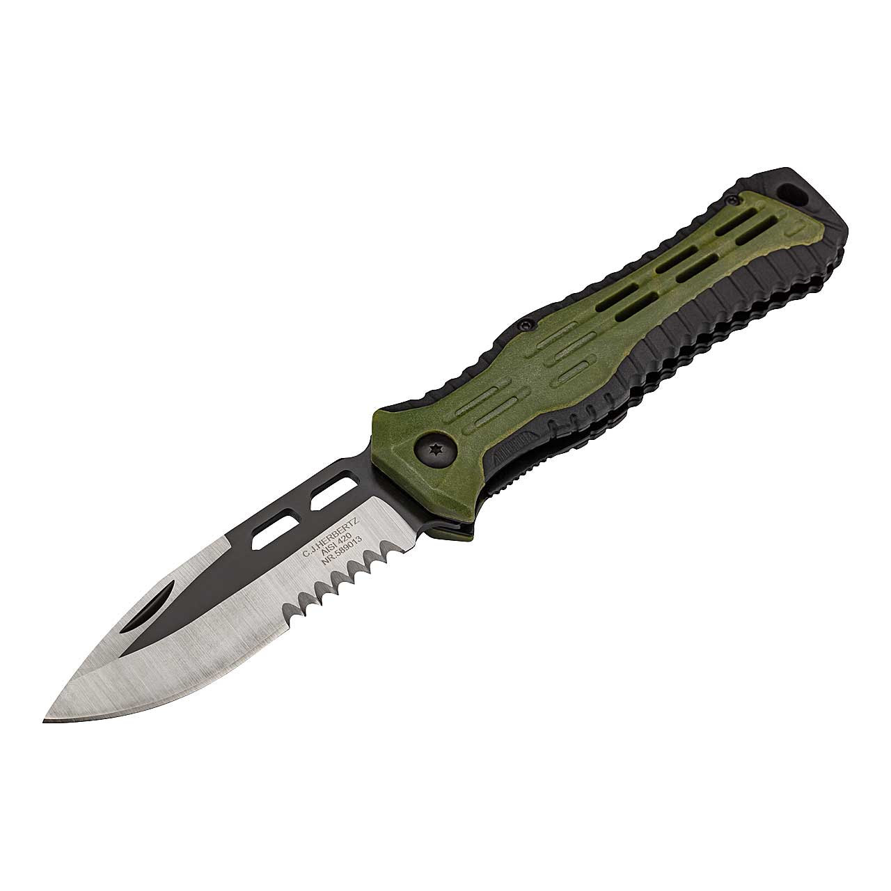 Herbertz Taschenmesser, grün/schwarz