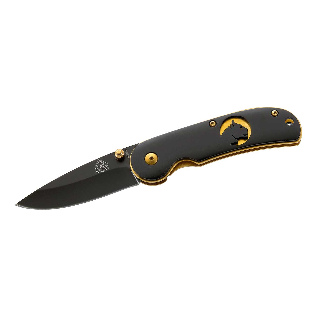Puma TEC Einhandmesser, Aluminium/Gold, schwarz