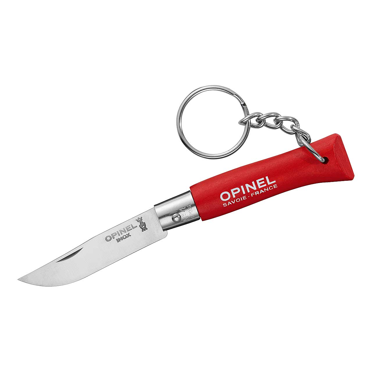 Opinel No 04 Mini-Messer mit Schlüsselanhänger, rot