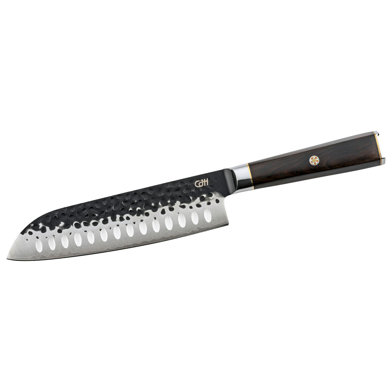 CJH Santoku-Messer, 67-Lagen Damast, Ebenholz