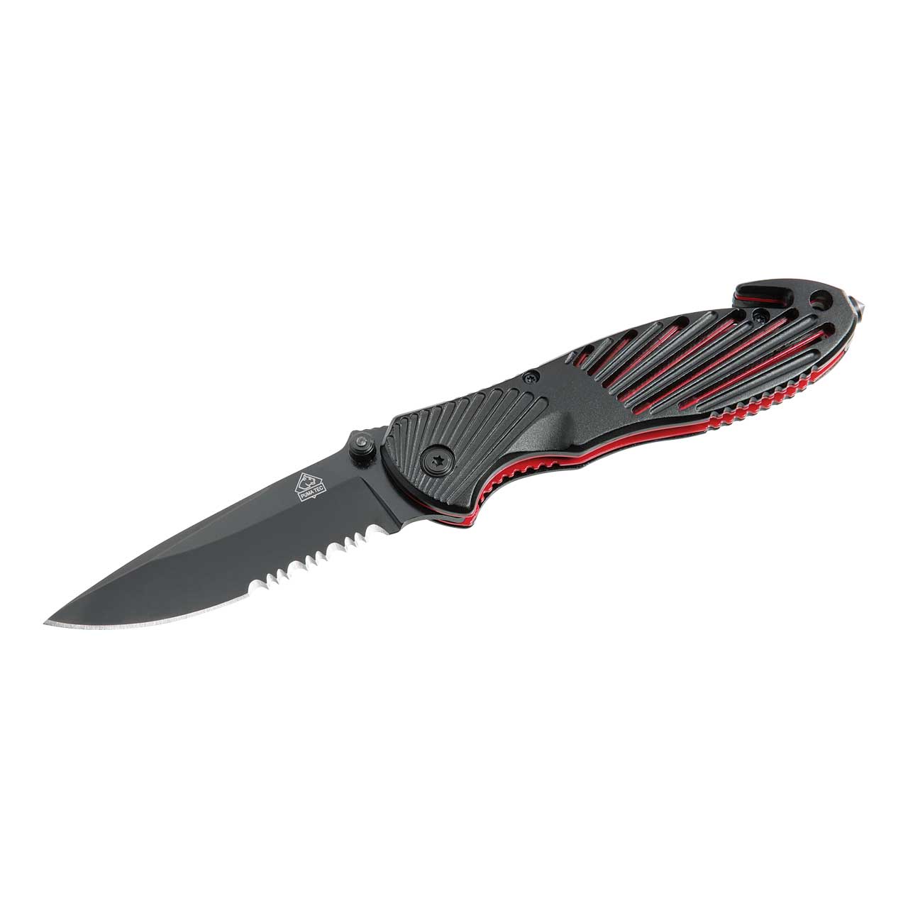 Puma TEC Rettungsmesser mit Sägezahnung, schwarz/rot