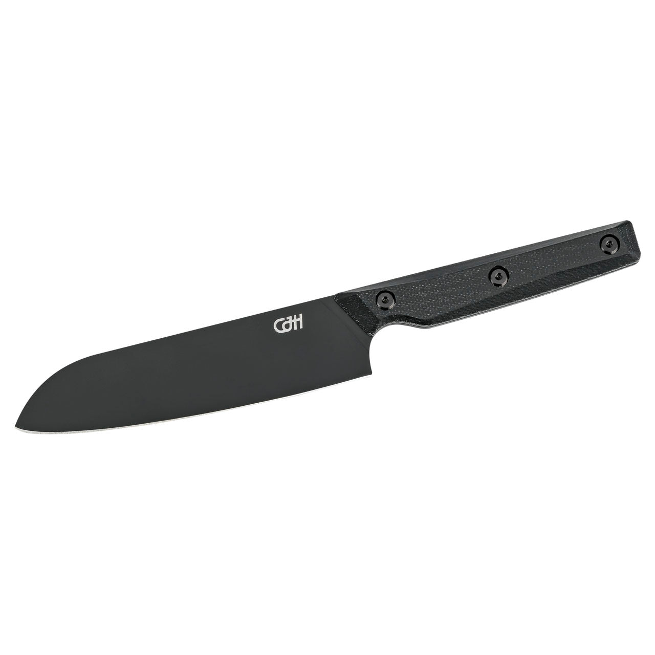 CJH Santoku-Messer klein, VG10 Stahl, Micarta, schwarz
