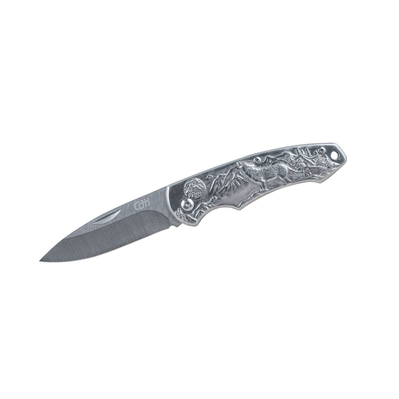 CJH Taschenmesser, Wolf, silber