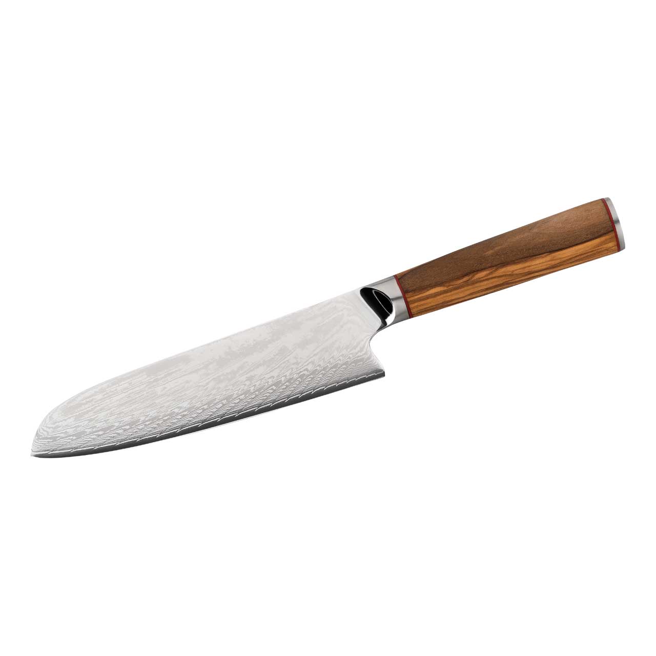 CJH Kochmesser Santoku Damast, Olivenholz