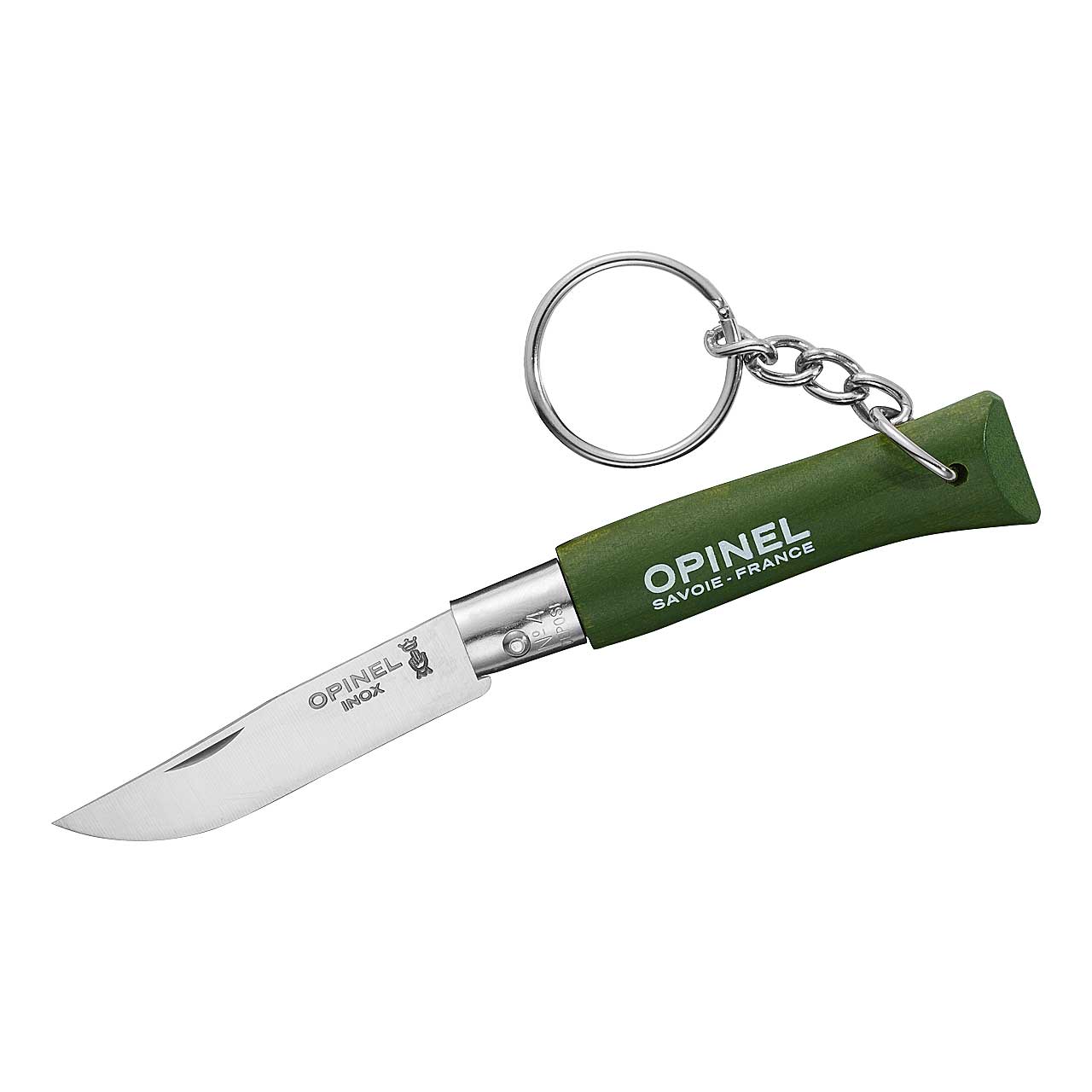 Opinel No 04 Mini-Messer mit Schlüsselanhänger, dunkelgrün